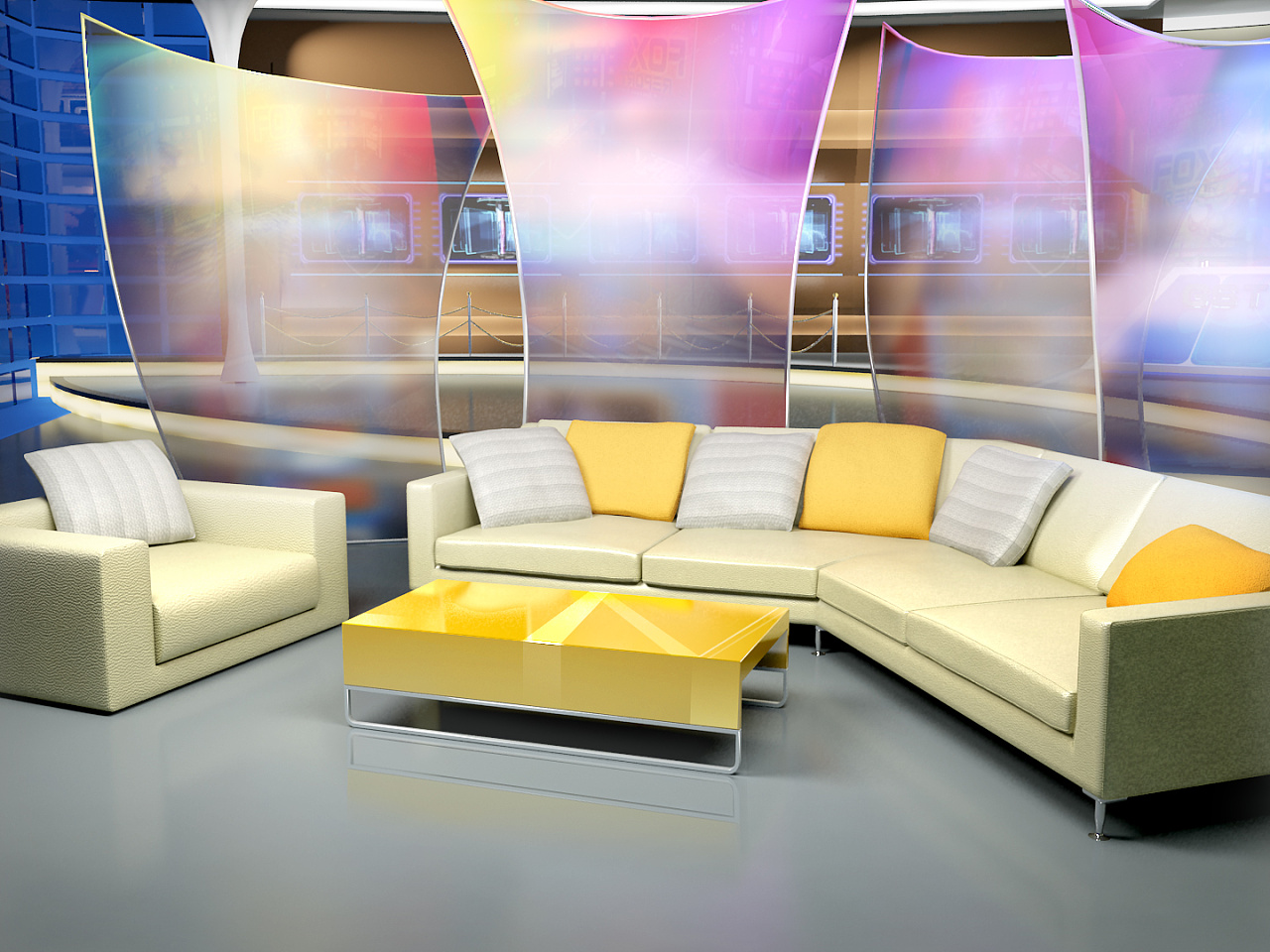 甘肃电视台演播厅设计方案|空间|舞台美术|ptguoguoming - 原创作品