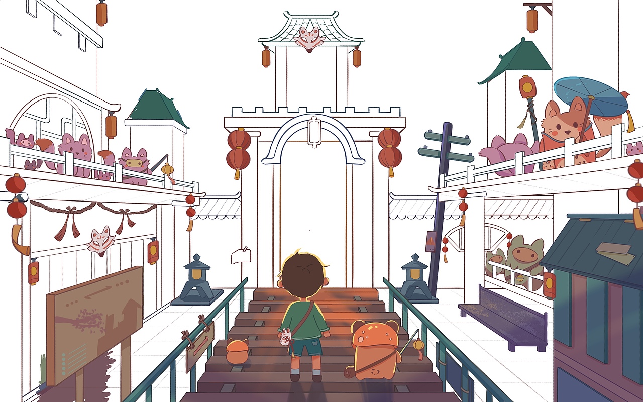 系列插画丨花城（图ZMzU2Njk0NzU2） - 儿童插画 - 站酷设计师小恐龙kk原创素材 - 站酷ZCOOL