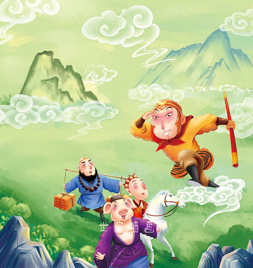 四大名著封面绘制（图ZMTc0MzEzNDI4） - 儿童插画 - 站酷设计师世良插画原创素材 - 站酷ZCOOL