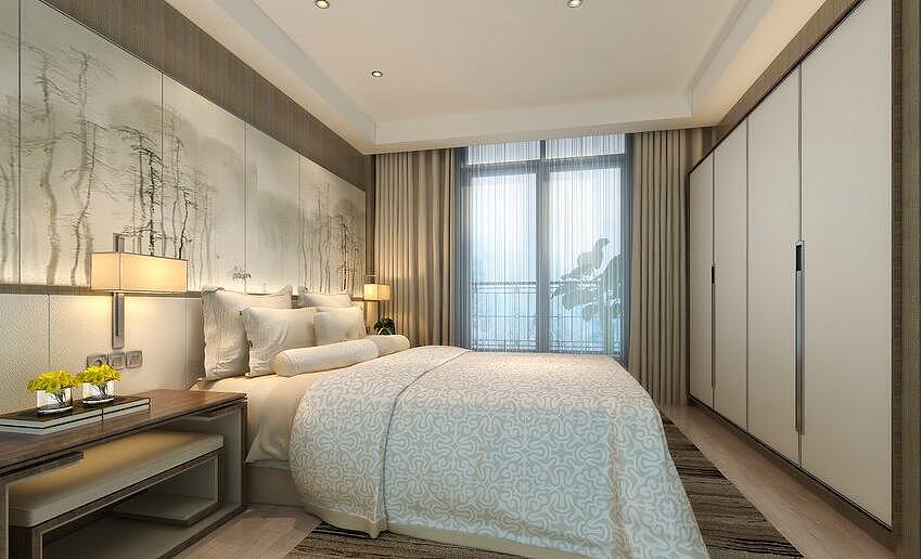 康桥悦岛三室两厅136平现代简约风格装修需要多少钱---主卧
