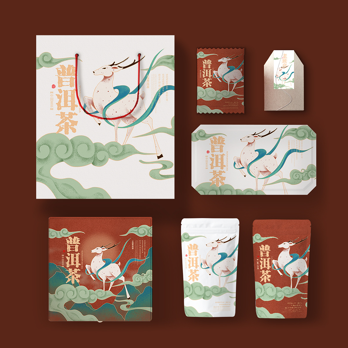 老班章茶饼普洱茶礼盒（图ZMjA2OTA3NDky） - 包装 - 站酷设计师遇见吾桐0613原创素材 - 站酷ZCOOL
