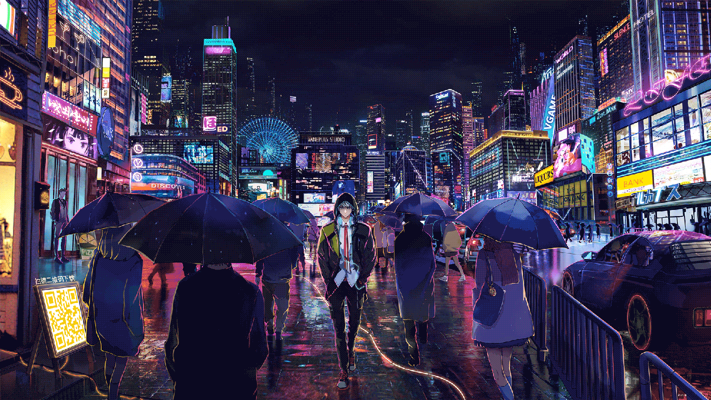 VGAME｜官网KV1_霓虹雨夜制作过程分享（图ZMjI0NjcwMzU2） - 商业插画 - 站酷设计师JessonWong原创素材 - 站酷ZCOOL