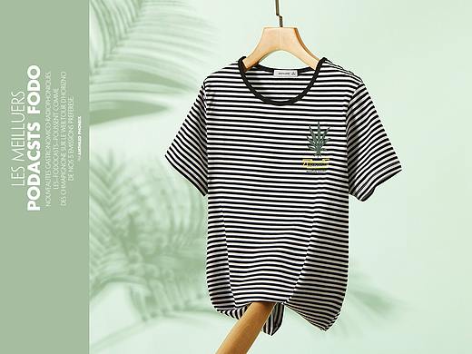 短袖T恤静物图平铺挂拍摄影 服装创意摆拍 详情页转化
