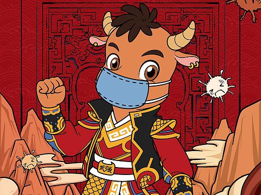 2021年战疫门神武强牛年抗疫海报分享！