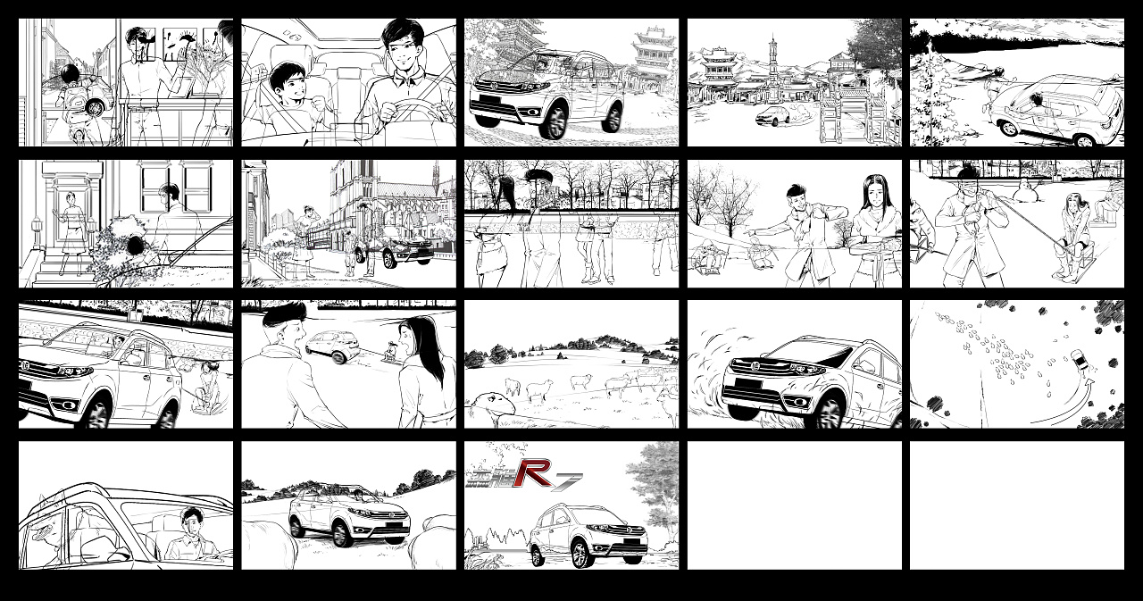 各种车的广告分镜