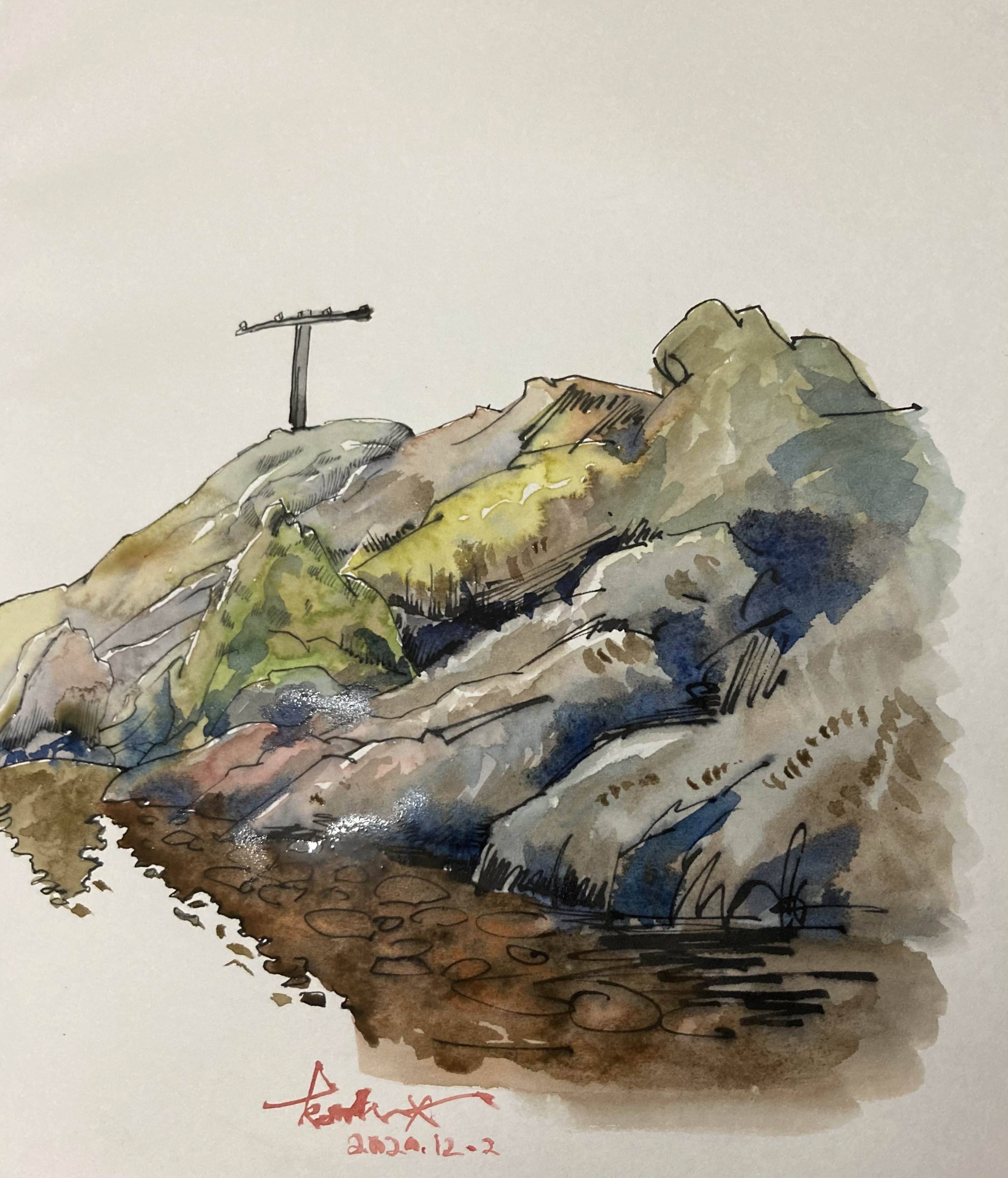 水彩小山坡|纯艺术|绘画|米老虎kentboor - 原创作品 - 站酷 (zcool)