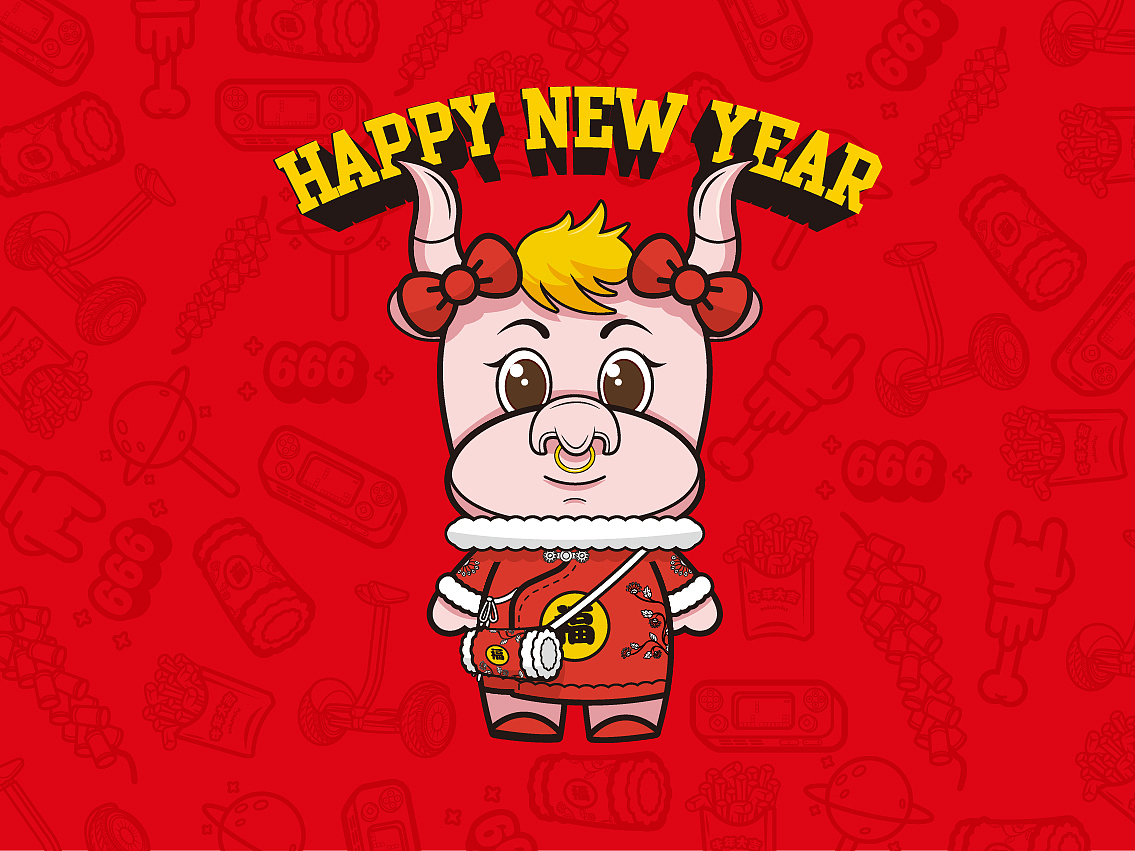 牛ip形象吉祥物设计 2021牛年大吉