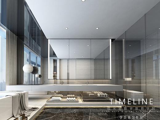 时光轴建筑动画20期学员室内渲染练习