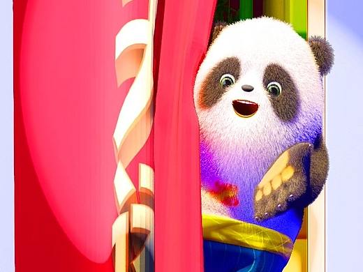 裸眼3D趣味熊猫动画