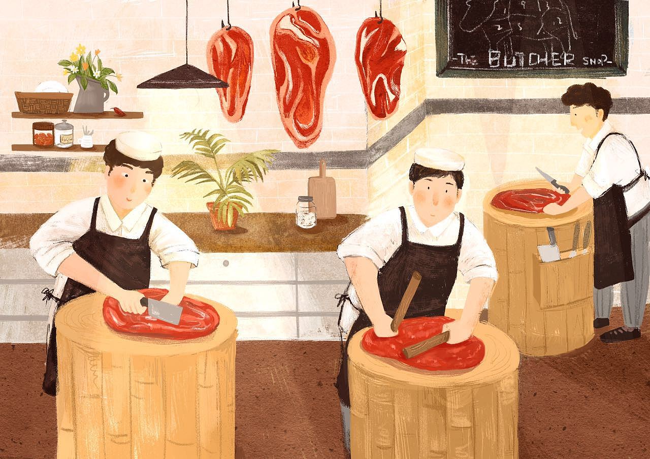 牛味觉醒-牛肉火锅商业插画