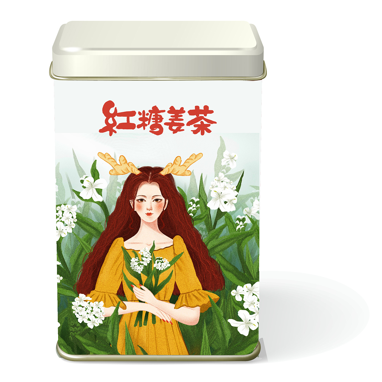 姜花姑娘|插画|其他插画|指尖画玥圆 - 原创作品 - 站酷 (zcool)