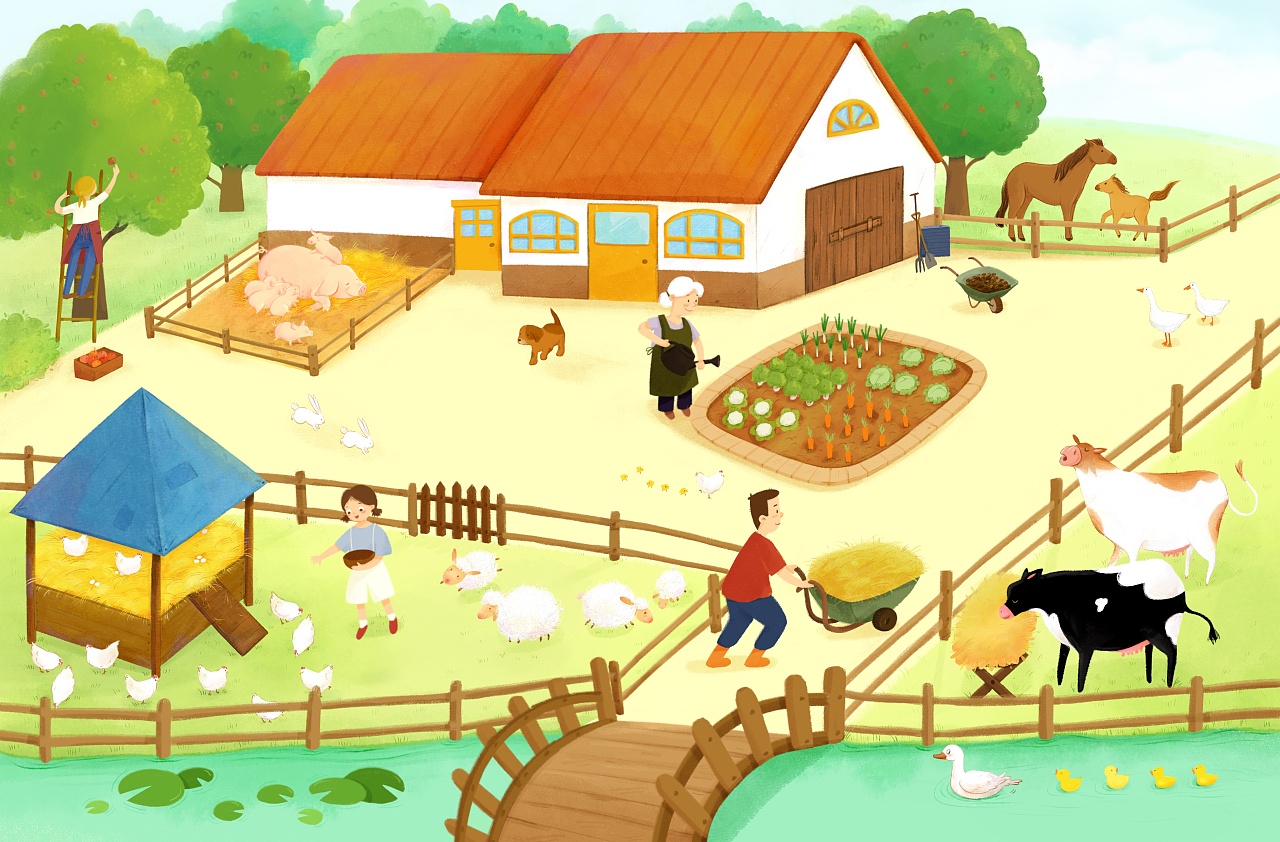 农场动物|插画|儿童插画|大树1991 - 原创作品 - 站酷 (ZCOOL)