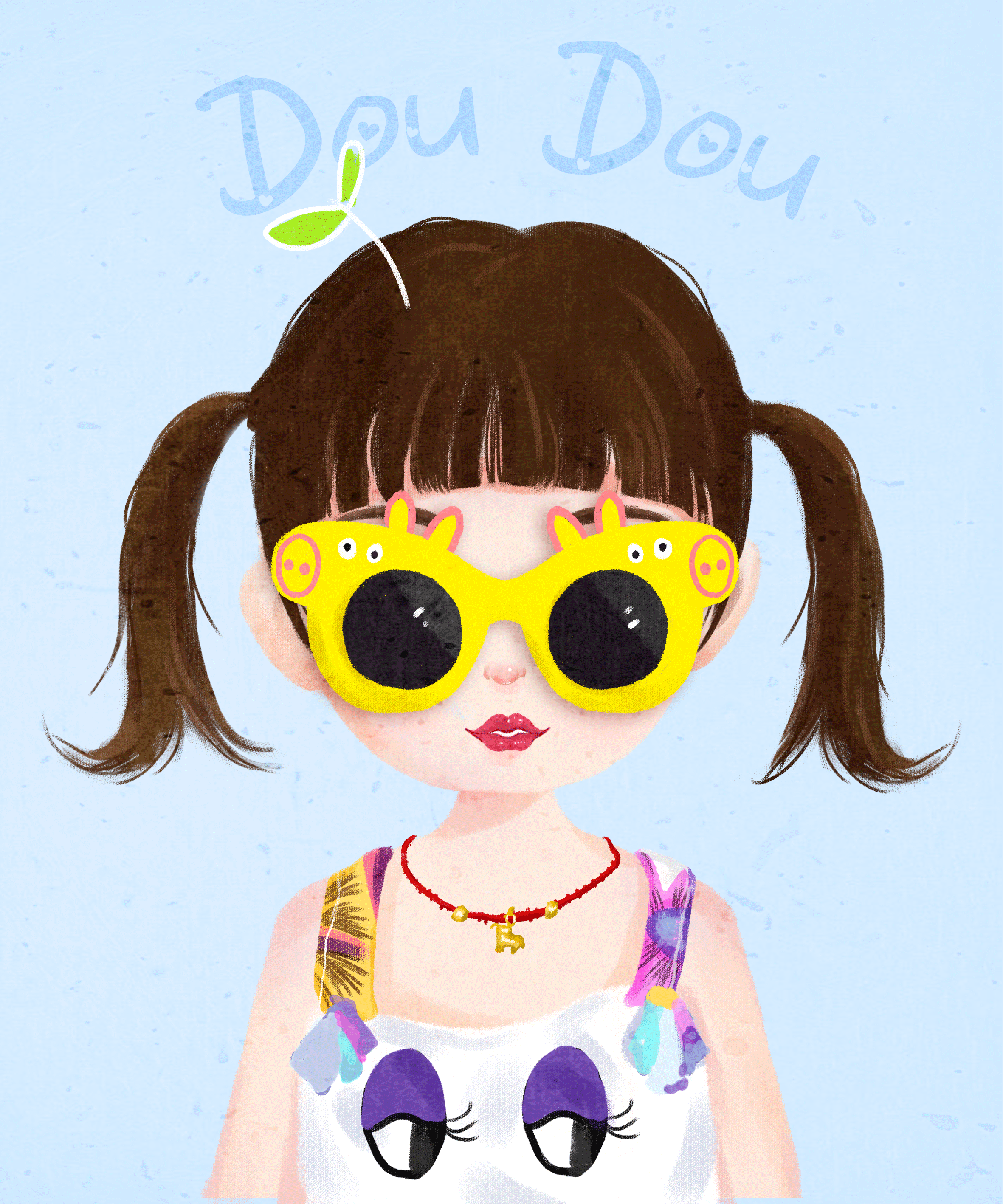 校园小说封面做了一些动图 / 鱼标签插画儿童卡通头像作品信息创作