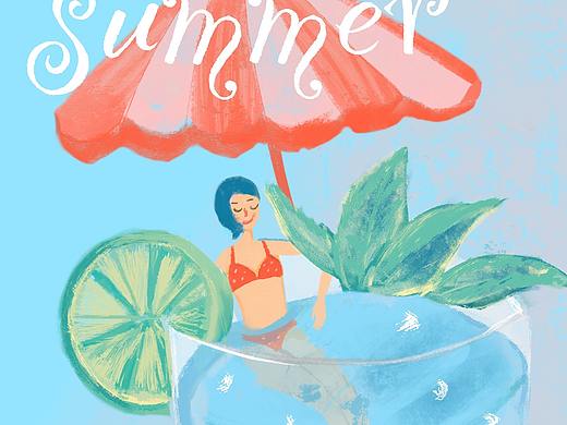 凉凉夏日与莫吉托相伴（个人主页-ZNDY5NDQ5MzI=） - 创作习作 - 站酷设计师猫古丽原创素材 - 站酷ZCOOL