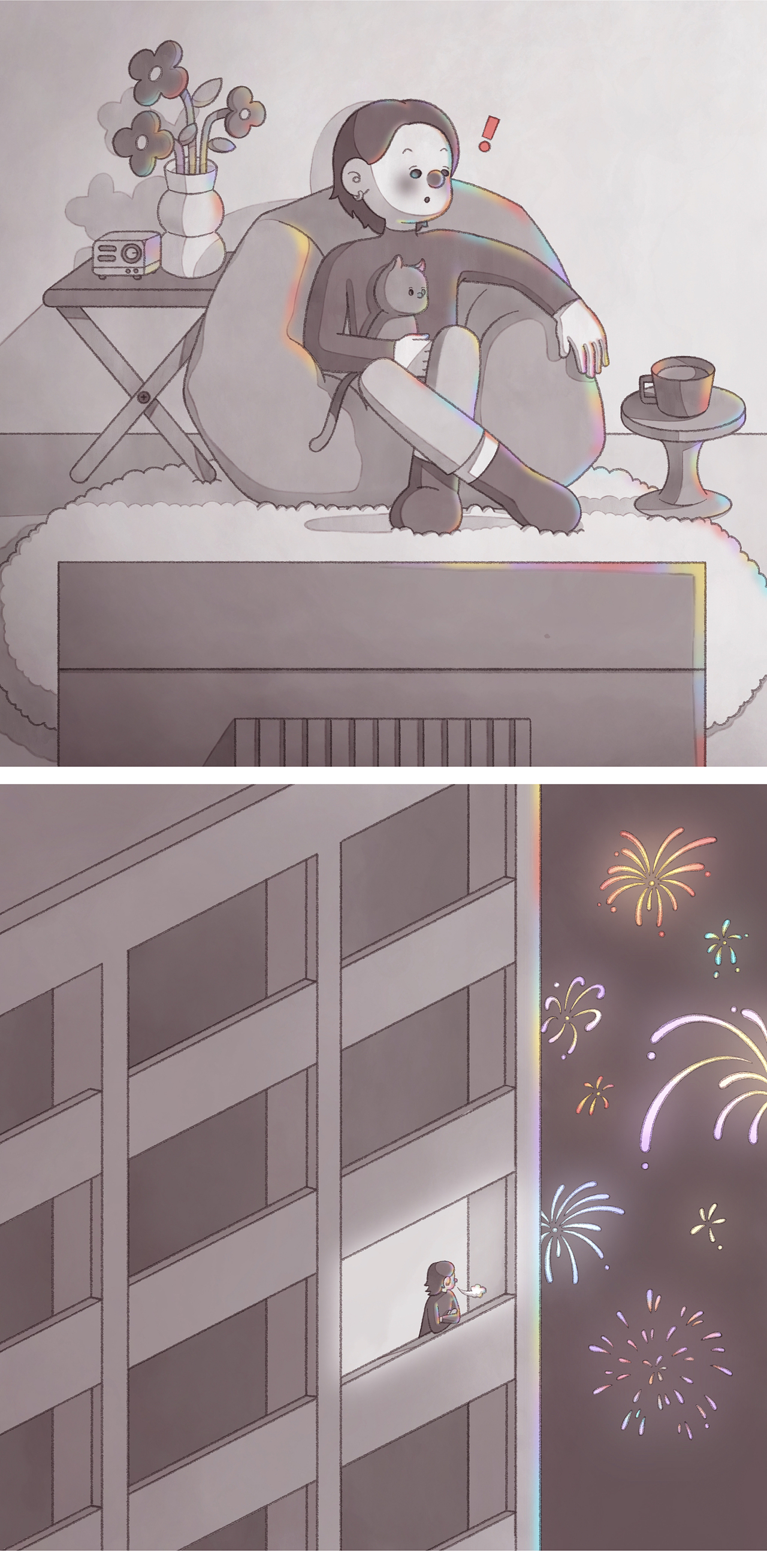“一个人”系列四格漫画（图ZMjczMjkyNDQw） - 创作习作 - 站酷设计师大脑鸣DANAOMING原创素材 - 站酷ZCOOL