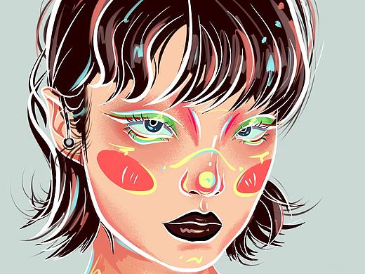 头像插画（个人主页-ZNTA2MTQ2OTI=） - 创作习作 - 站酷设计师蓝愫原创素材 - 站酷ZCOOL