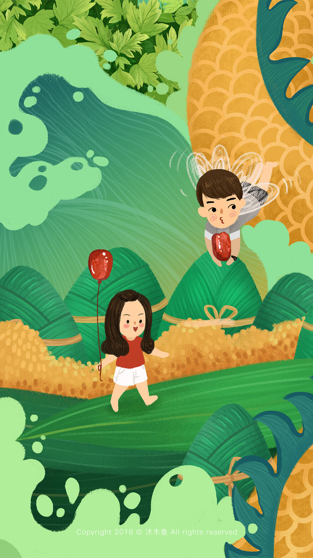 端午佳节（图ZMTE4NDI5MzI4） - 商业插画 - 站酷设计师沐木鱼原创素材 - 站酷ZCOOL