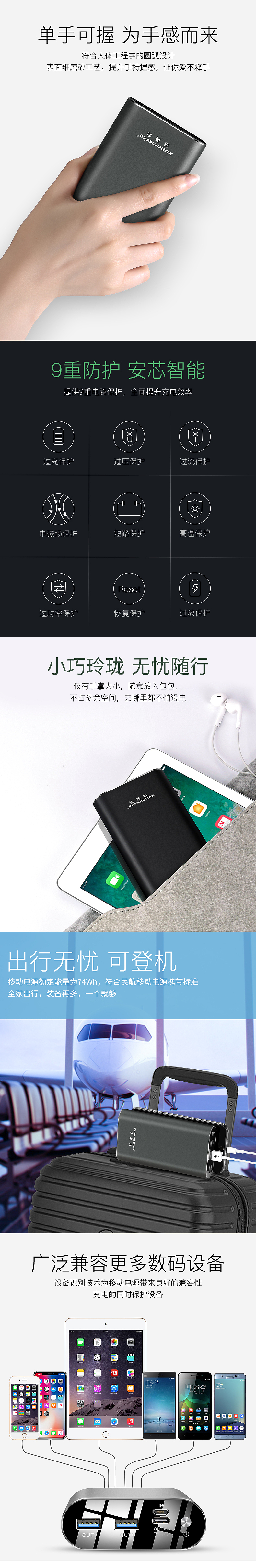 淘宝移动电源PD充电宝爆款详情描述页面设计