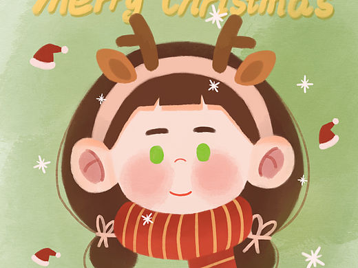 圣誕快樂(lè)??（個(gè)人主頁(yè)-ZNjM0NDc5OTY=） - 兒童插畫(huà) - 站酷設(shè)計(jì)師喵阿離原創(chuàng)素材 - 站酷ZCOOL