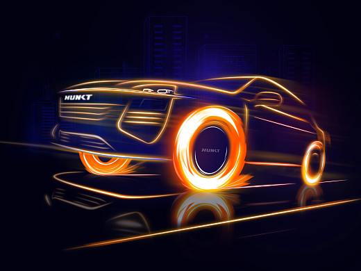 汽车上市主视觉-及合成效果宣传图