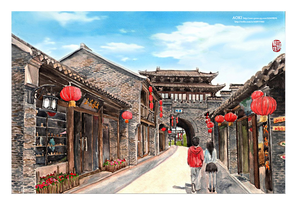 手绘城市系列——《扬州》