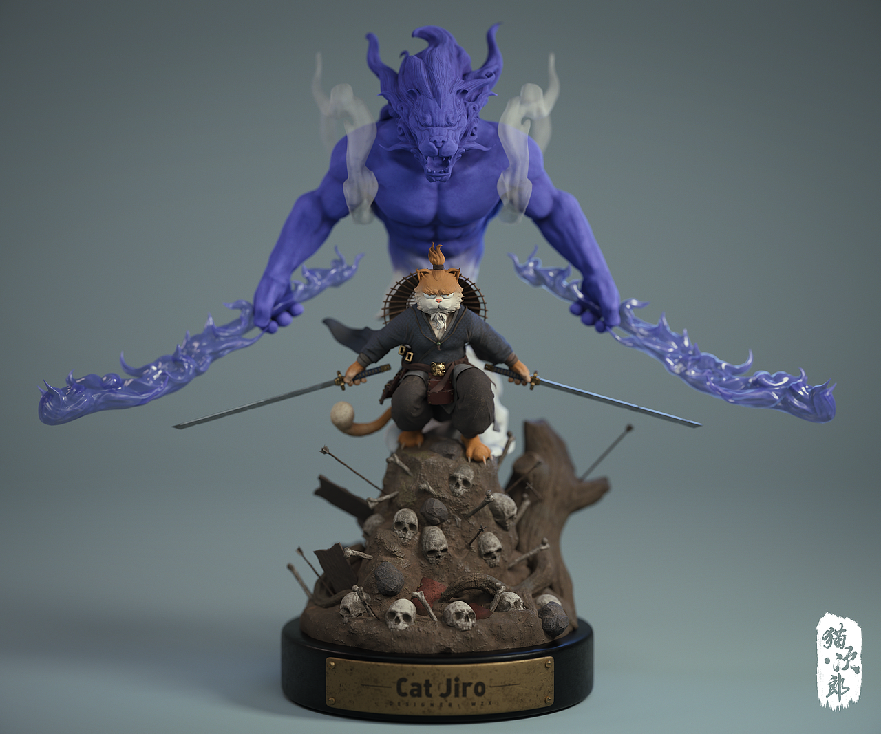 雕像设计 | 《猫次郎》