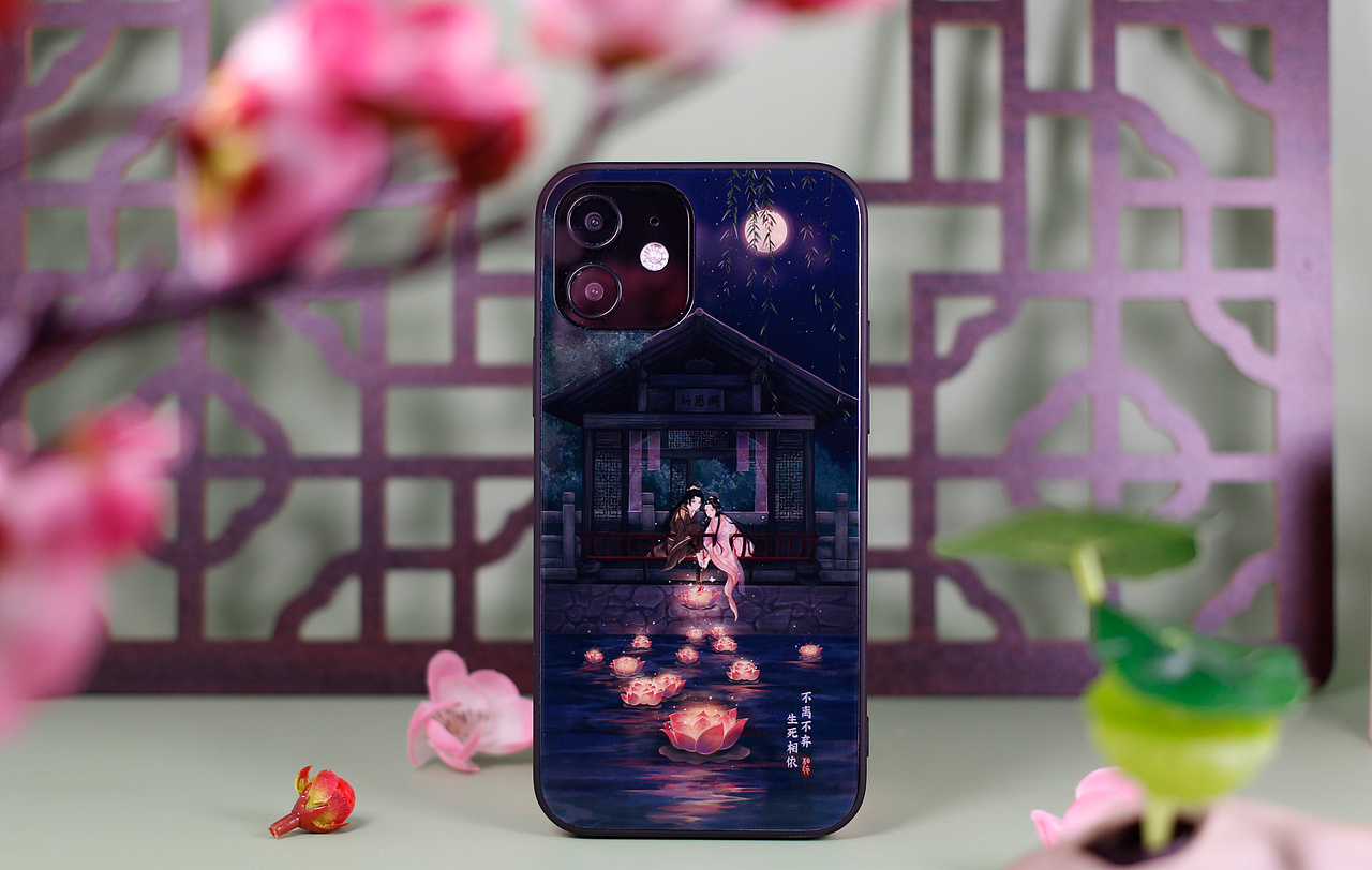 古风情侣手机壳场景实拍 视频