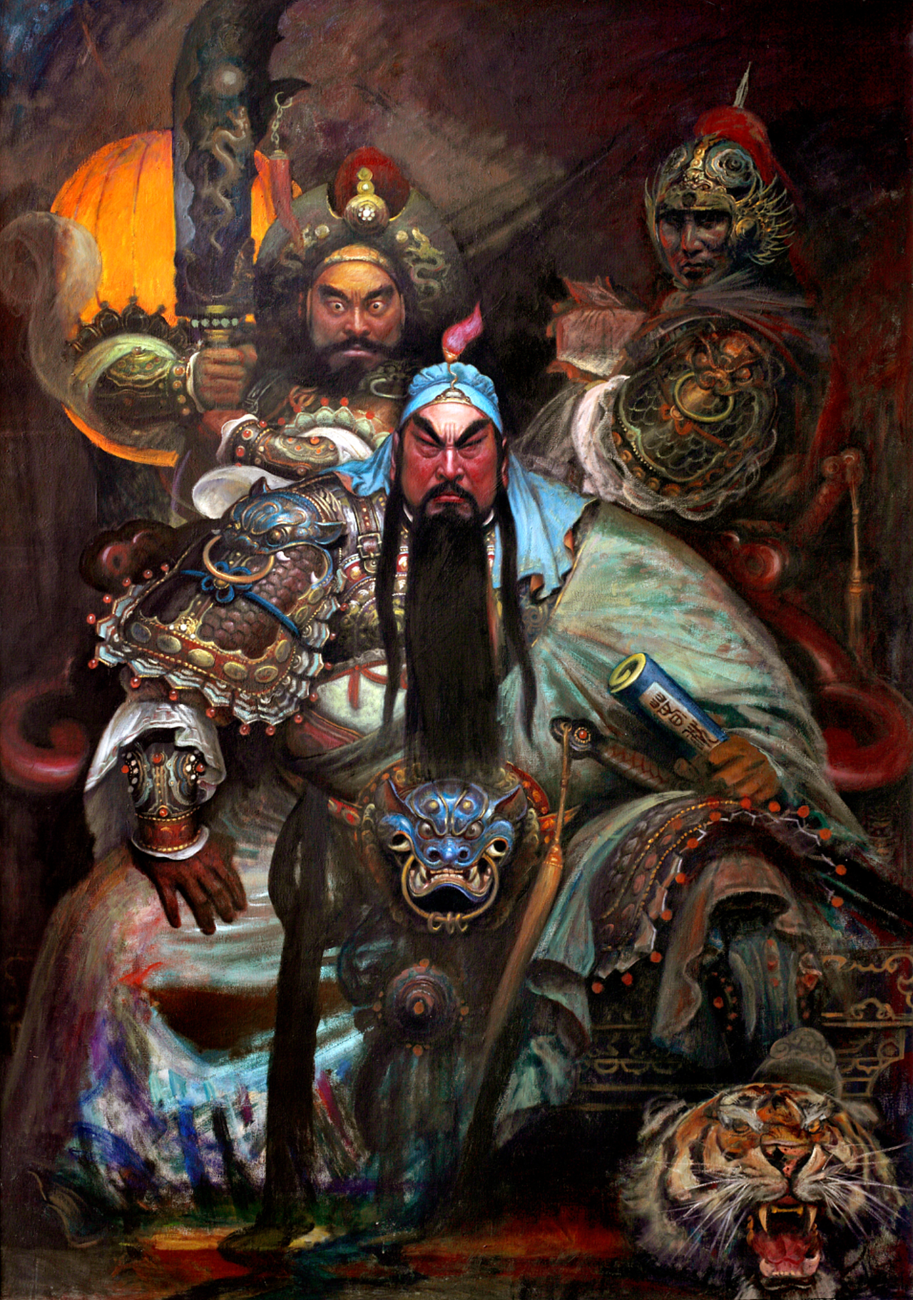 油画作品《武圣》