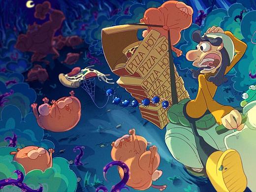 披薩上癮的兔子（個(gè)人主頁-ZNTczODYxMDA=） - 兒童插畫 - 站酷設(shè)計(jì)師姜?jiǎng)P拉原創(chuàng)素材 - 站酷ZCOOL