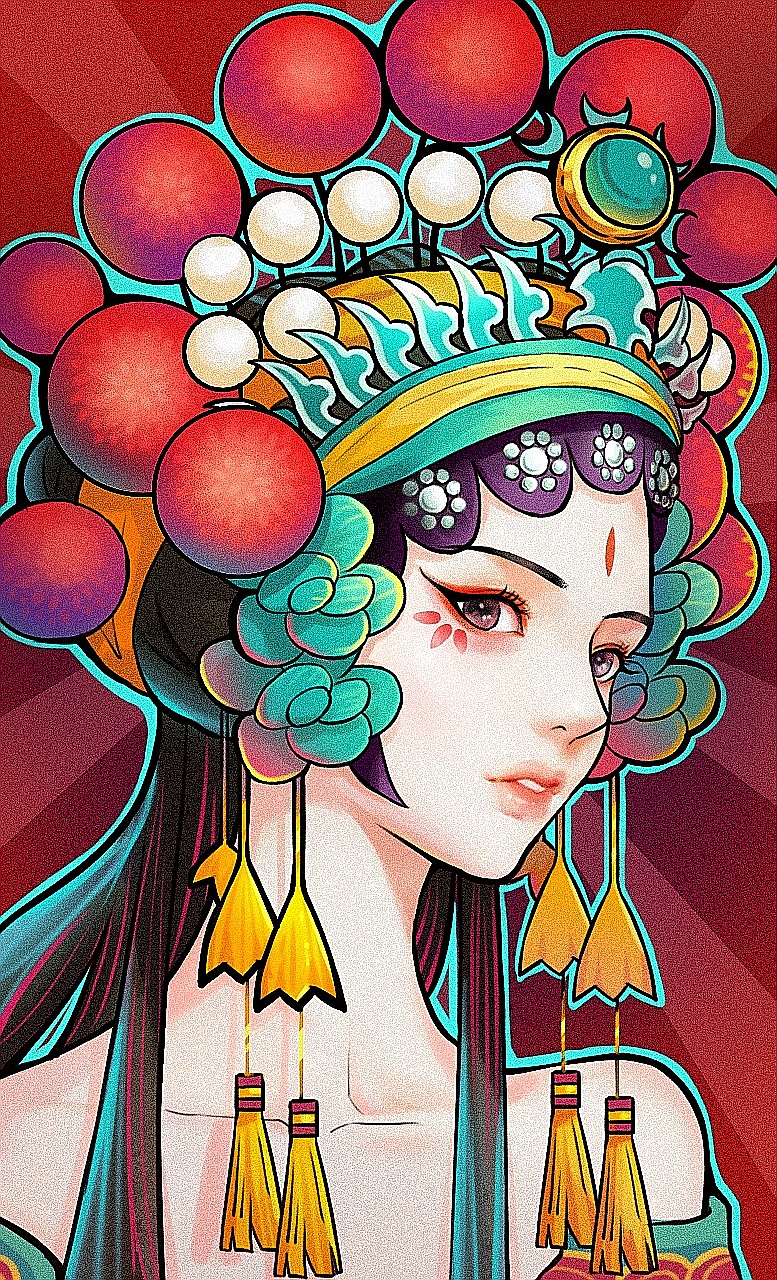 国潮插画（图ZMjI4ODE3MjQ0） - 商业插画 - 站酷设计师我我我萌小妹原创素材 - 站酷ZCOOL