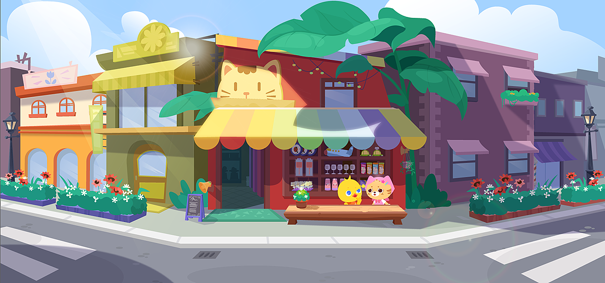 貓咪雜貨鋪、小丑廣場、三角書屋、男孩子的臥室（圖ZMjYwMDEzOTky） - 兒童插畫 - 站酷設(shè)計(jì)師王大喇叭花兒原創(chuàng)素材 - 站酷ZCOOL