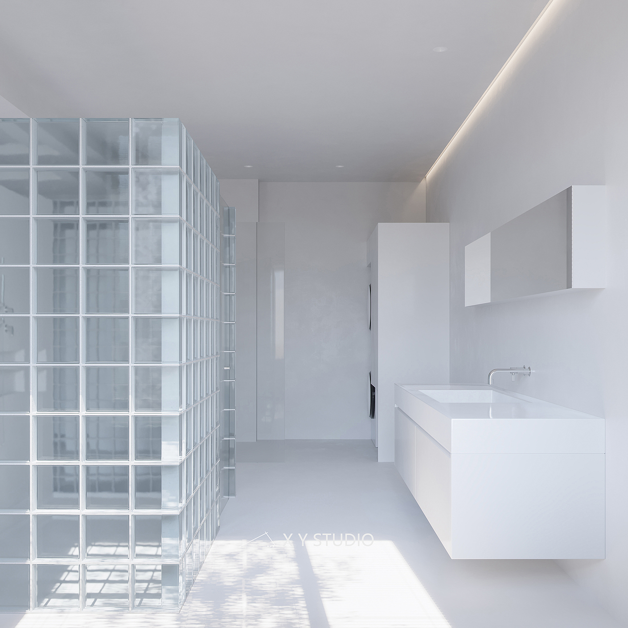 纯白空间--cr渲染·客厅