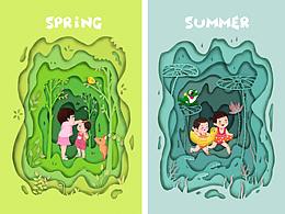 两个小闺女的四季