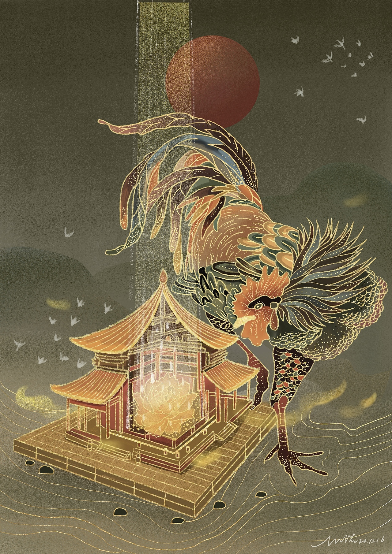 国风插画|插画|商业插画|haoever_临摹作品-站酷zcool