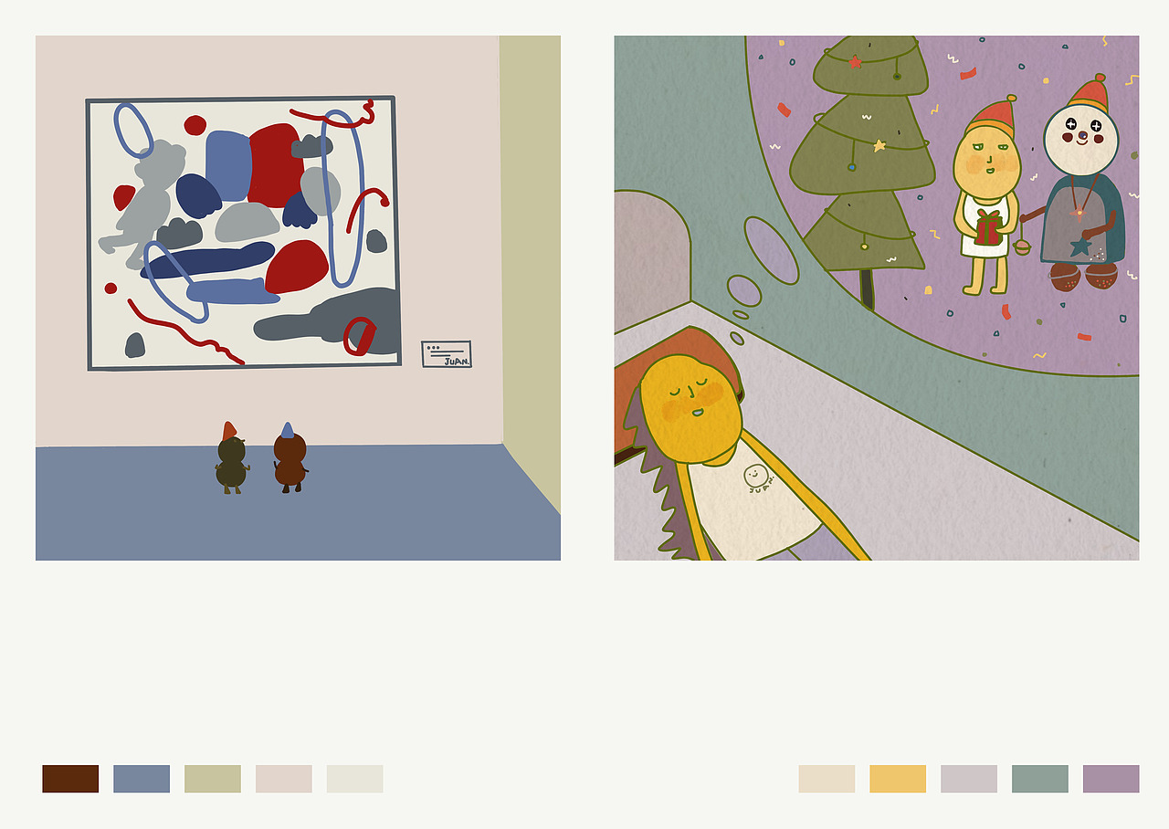 2021年终总结（图ZMjkwMzE3NDky） - 艺术插画 - 站酷设计师卷卷upupup原创素材 - 站酷ZCOOL