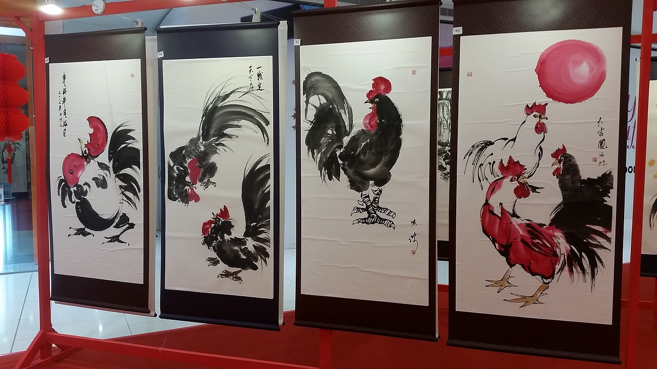 郑英杰丁酉年鸡鸣迎丰年个人水墨画鸡展（图ZNjg4NTUxMDQ=） - 绘画 - 站酷设计师TeeYJ原创素材 - 站酷ZCOOL