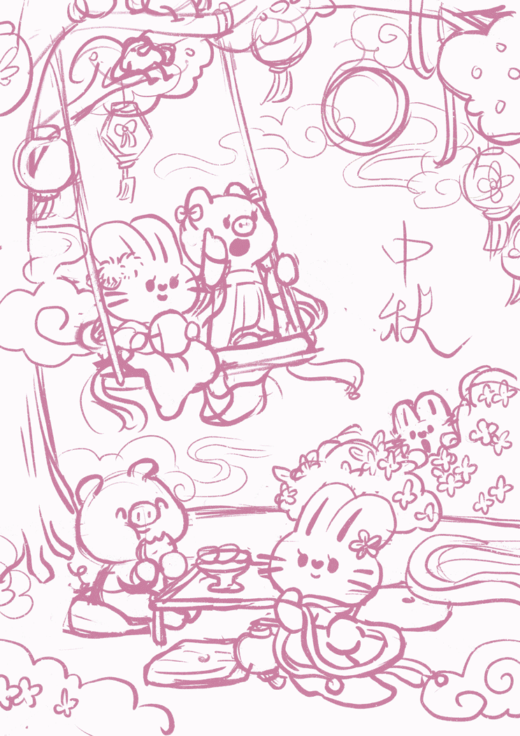 芒司特与乔治祝大家中秋节快乐～（图ZMjcxNDQwNjY4） - 商业插画 - 站酷设计师芒司特原创素材 - 站酷ZCOOL