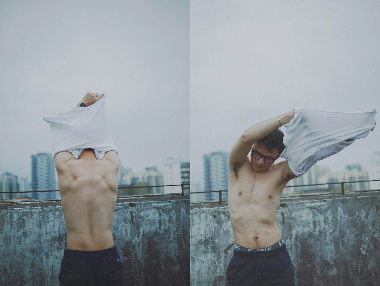 老楼天台的阴郁下午