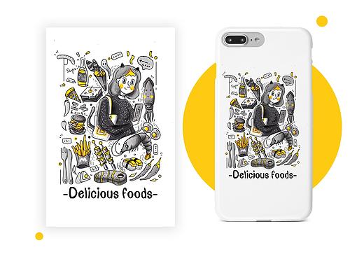 doodle-《delicious foods》