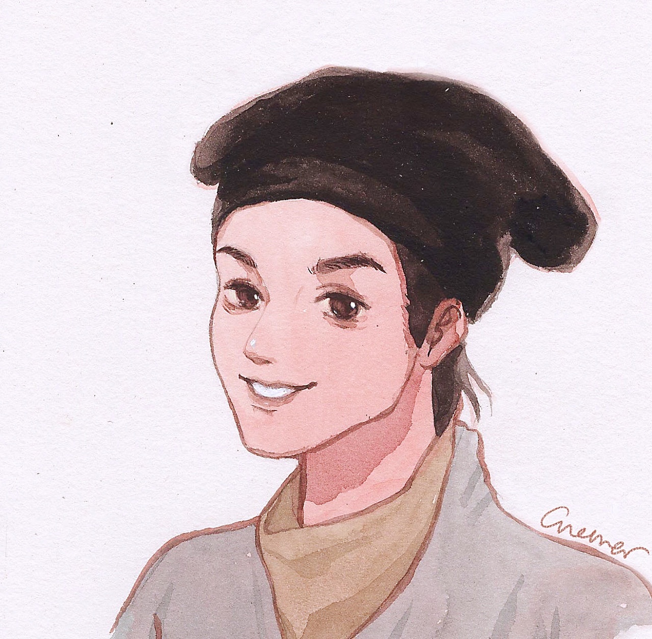 小倩&宁采臣情头～单图在后面|纯艺术|绘画|关耳白白 - 原创作品 - 站