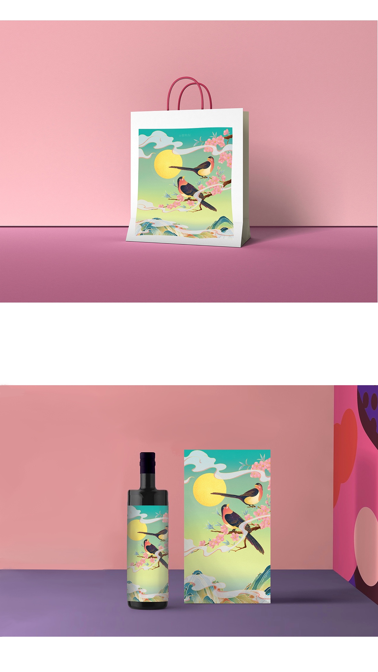 國(guó)潮風(fēng)插畫｜七夕喜鵲包裝??（圖ZMjIyNjAxODE2） - 商業(yè)插畫 - 站酷設(shè)計(jì)師董鴨梨er原創(chuàng)素材 - 站酷ZCOOL