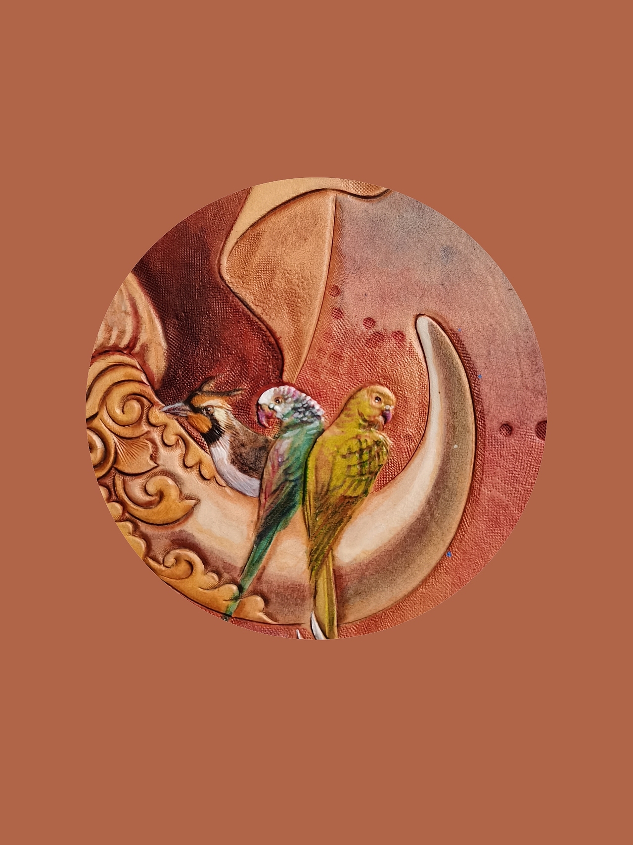 皮雕画《锦途》