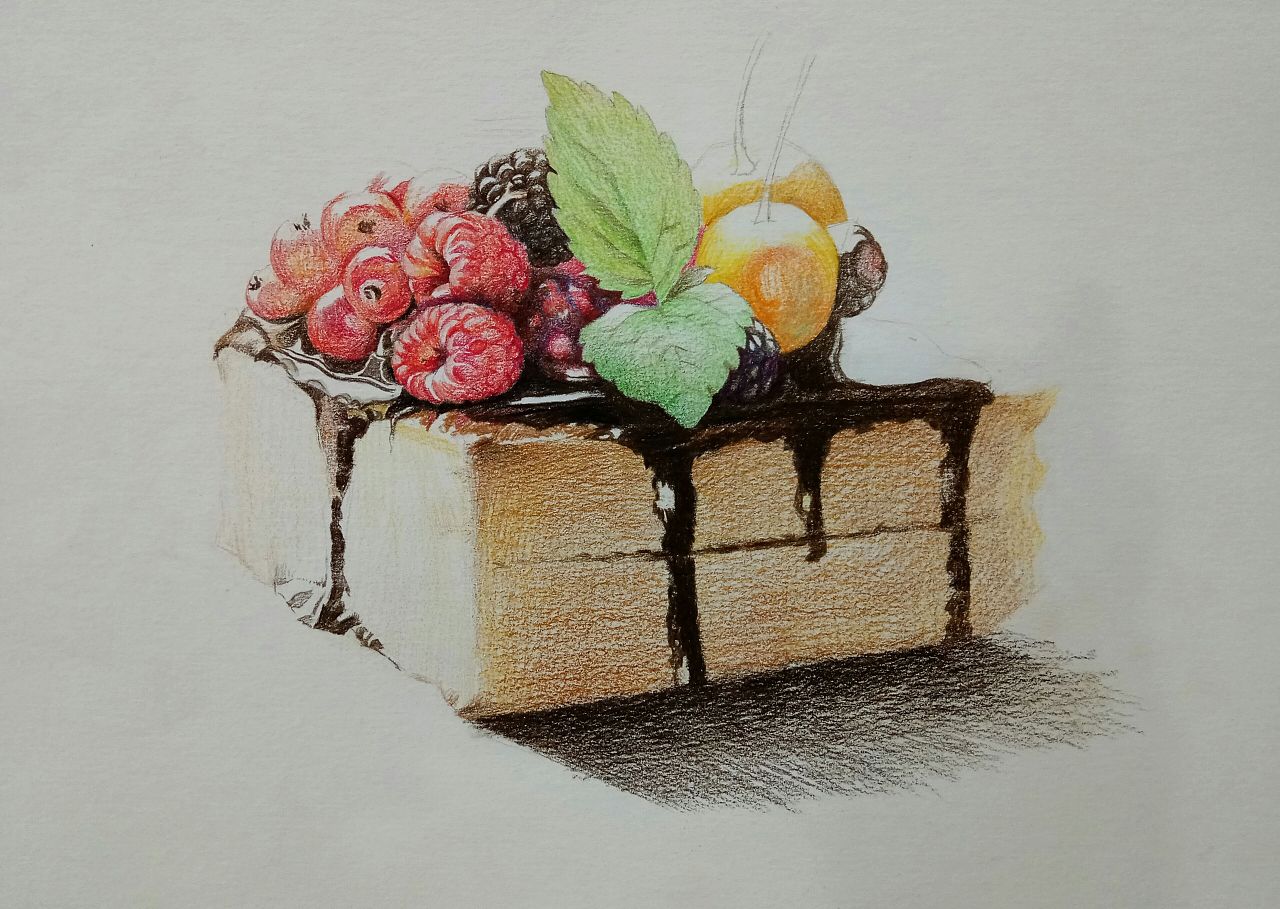 彩铅画手绘作品 《小蛋糕》 作者@薛亮亮Holiday|小蛋糕|彩铅画|霹雳马_新浪新闻