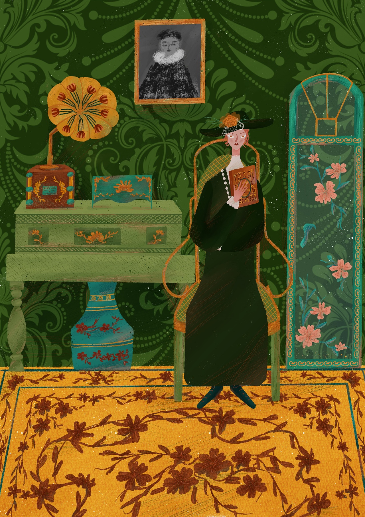 插画//欧式复古