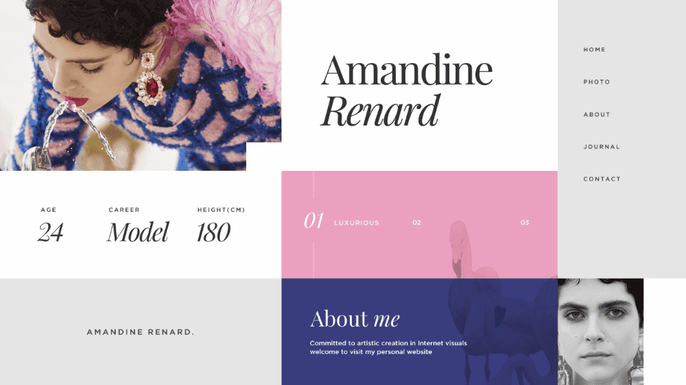 Amandine Renard Concept person website（图ZMTI4NDAzNDE2） - 企业官网 - 站酷设计师定然葛格原创素材 - 站酷ZCOOL
