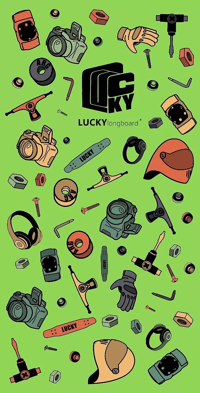 lucky长板壁纸（图ZMTY2NTk4NzAw） - 新锐潮流插画 - 站酷设计师0530长板店原创素材 - 站酷ZCOOL