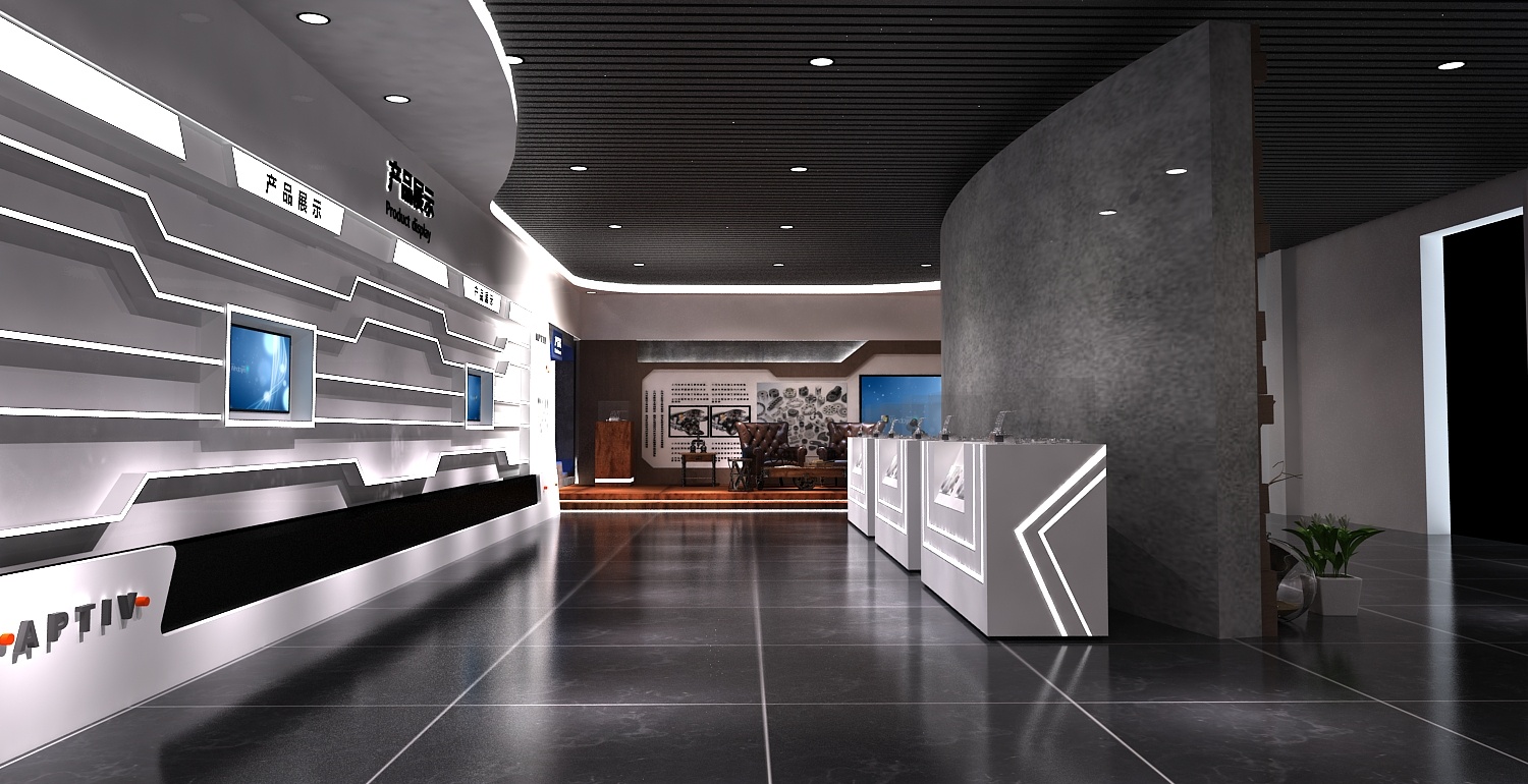 包装钢带企业展厅3d效果图设计