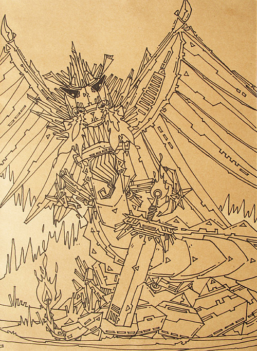 画在牛皮纸上的画