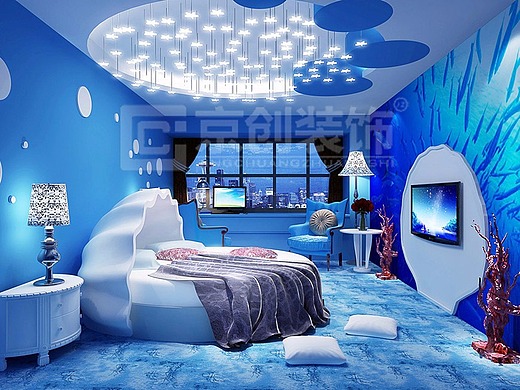 海洋主题酒店设计装修效果图,郑州海洋主题酒店设计