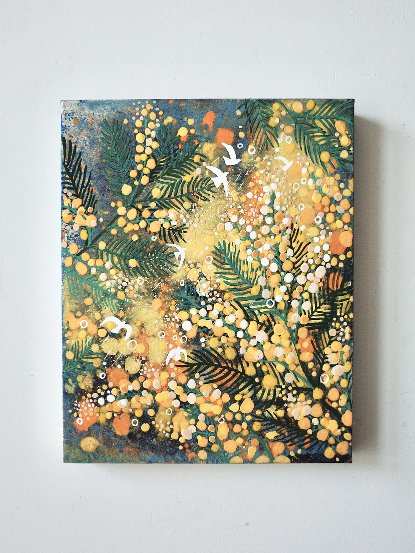 岩彩94《春山如笑》（图ZMzM4MzkxMTMy） - 绘画 - 站酷设计师IamJOJO原创素材 - 站酷ZCOOL